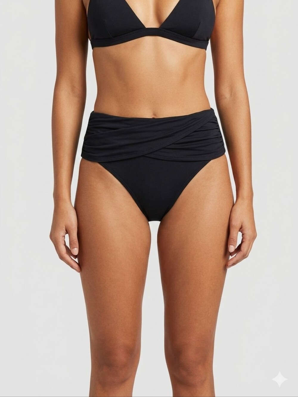 NWOT-Black High-Waist Bikini Bottom